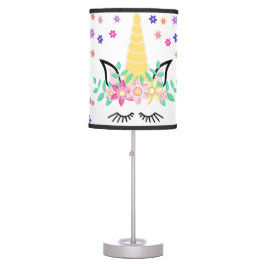 Luminária De Mesa Lâmpada Impressão de Mesa da Flor Amarelo Unicorn