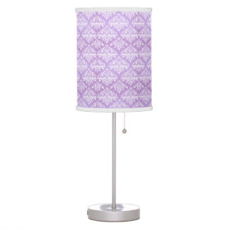 Luminária De Mesa Lavanda Estilo de Damasco Roxo Mesa / Lâmpada da M