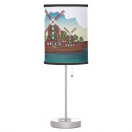 Luminária De Mesa Moinhos de vento na aldeia