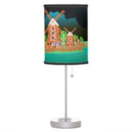 Luminária De Mesa Moinhos de vento na aldeia