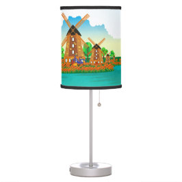 Luminária De Mesa Moinhos de vento na aldeia