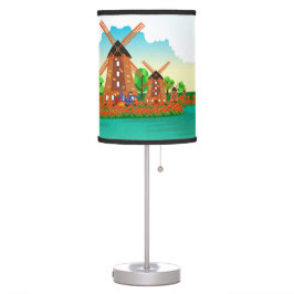 Luminária De Mesa Moinhos de vento na aldeia