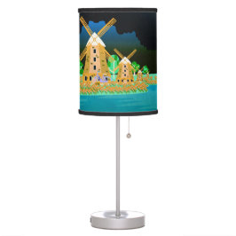 Luminária De Mesa Moinhos de vento na aldeia