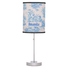 Luminária De Mesa Monograma de Tornozelo Azul-Vintage