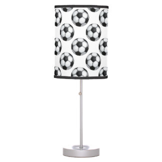 Luminária De Mesa Padrão de bola de futebol preto e branco