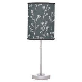 Luminária De Mesa Padrão de flor selvagem branca