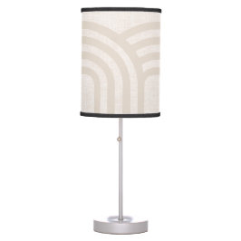 Luminária De Mesa Padrão Neutro Moderno de Creme Leve Linen