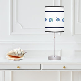Luminária De Mesa Xic White e Marinho Blue Stripes Cascas