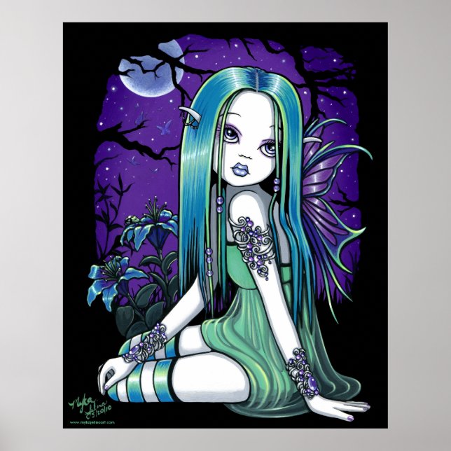 Luna Gótica Moon Lilly Fairy Art Poster (Frente)