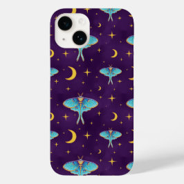 Luna Moth Celestial Moons & Stars Roxo