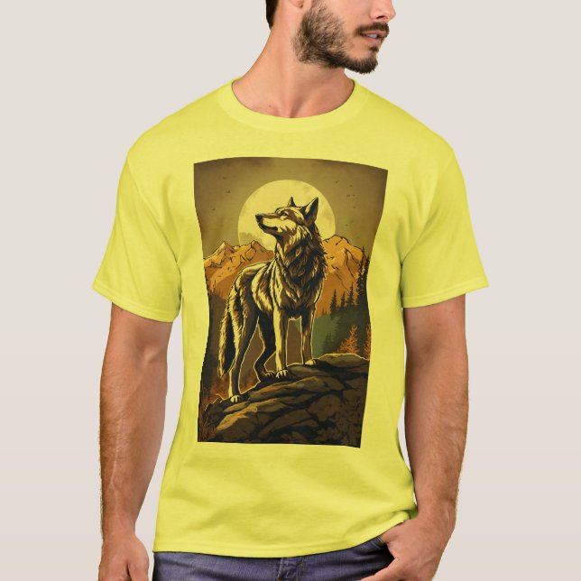 Lunar Howl: Wolf T-Shirt (Frente)
