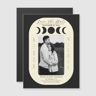 Lunar Luxe Preto e Creme Fase Lunar Salve a Data