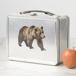 Lunchbox de metal de urso grizzly