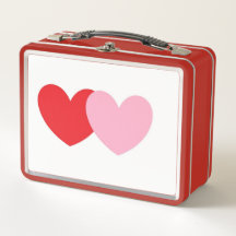 Lunchbox Metálico com Estilo Retro com Corações Ro