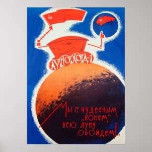 Lunokhod, URSS, 1973 — poster do espaço de colh