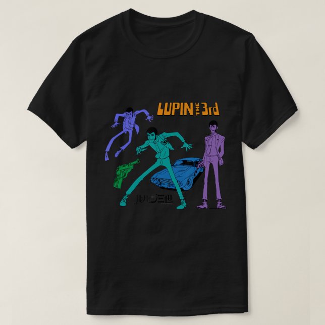 Lupin o 3º 3 Poses T-Shirt (Frente do Design)