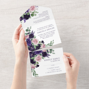 Lush Blossoms Casamento Floral Púrpura e Rosa