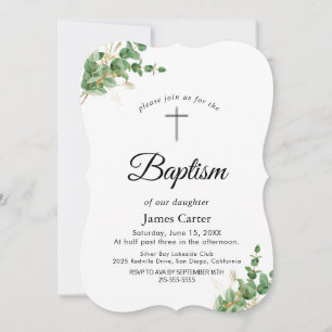 Lush Greenery & Eucalyptus Baptism Convite