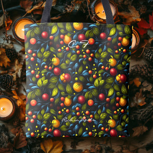 Lush Khokhloma Fruta e Floral Patterno Tote Bag