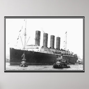 Lusitania 1906 Vintage Foto Poster