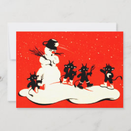 Luta de Bola de Neve do Krampus Vermelho com Bonec