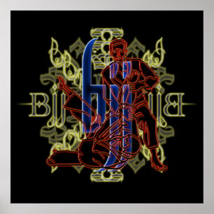 Lutadores do vermelho do poster de Jiu Jitsu do