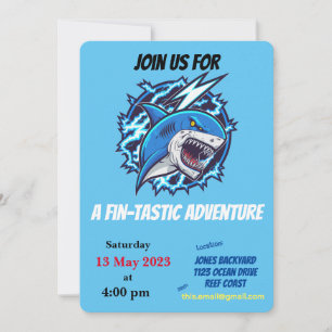 Lutando contra o Convite de festas Ninja Shark