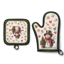 Luvas de Forno Boneco de Neve e Biscoitos de Natal