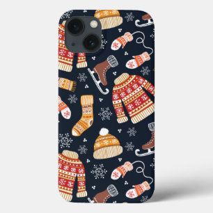 Luvas de Suéter de Natal Padrão de Patinação no Ge