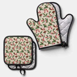 Luvas e Suportes de Panela de Natal Holly