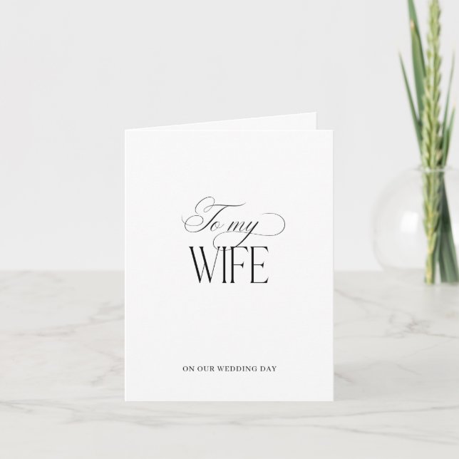 Luxe Script Elegante Para Minha Esposa no Cartão d (Frente)