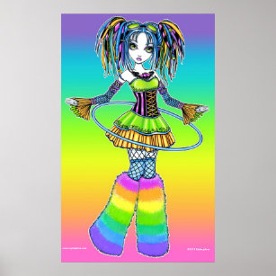 "Luxie" - Poster do Gótico arco-íris Hula Hoop Fae