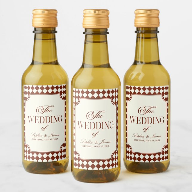 Luxo Antigo Dinheiro Borgonha Casamento Vintage (Garrafas)