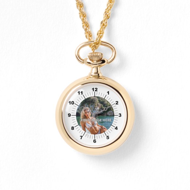 LUXO! ✨ Colar de Relógio de Ouro para Ela (Frente)