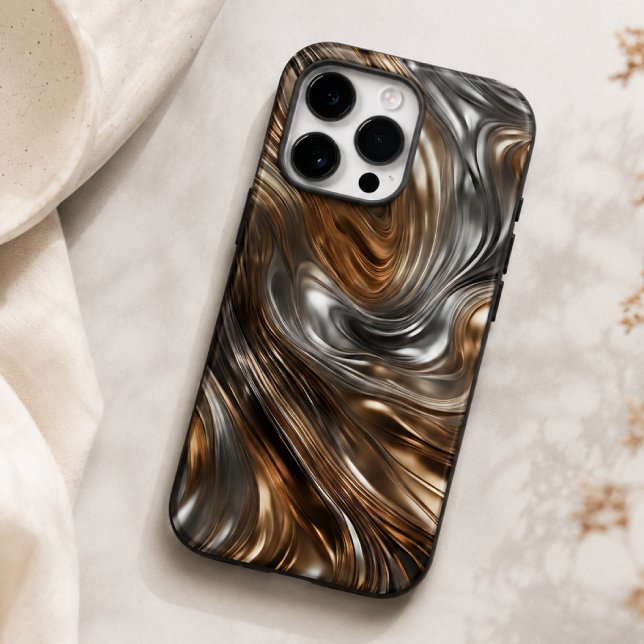 Luxo de Metal Líquido: Prata e Ouro Abstratos (Criador carregado)
