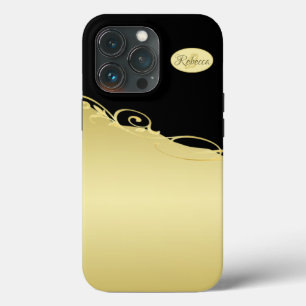 Luxo dourado decorativo em dourado e preto, Monogr