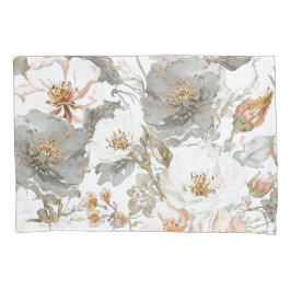 Luxo, Elegante, Padrão de Flores Cinza Dourado