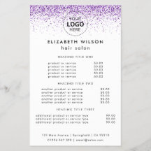Luxo goteja em brilho roxo Folheto de Salão