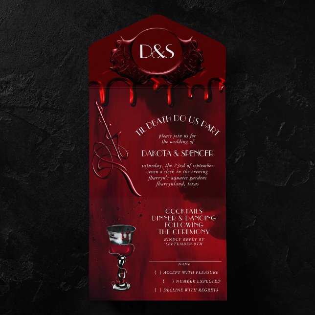 Luxo Gótico | Casamento de sangue preto e vermelho (Criador carregado)