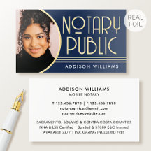Luxo Notary Public com Folha de Ouro Foto Azul Mar