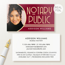 Luxo Notary Public Foto em Folha Dourada Burgundy