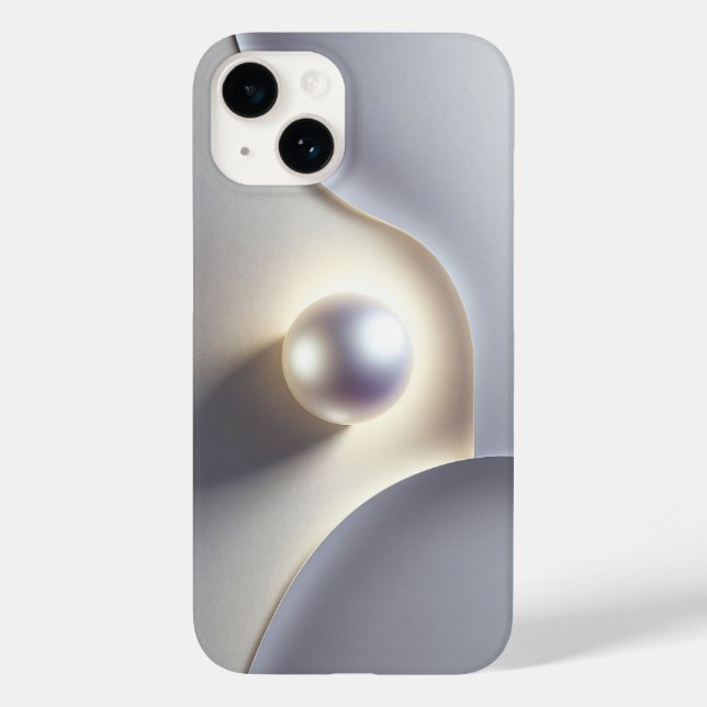 Luxo Pérola Minimalista 3D com Brilho Suave Etéreo (Verso)
