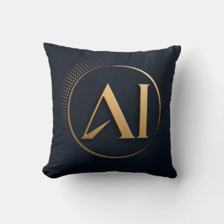 Luxo Travesseira Almofada com Logo de IA Dourado –
