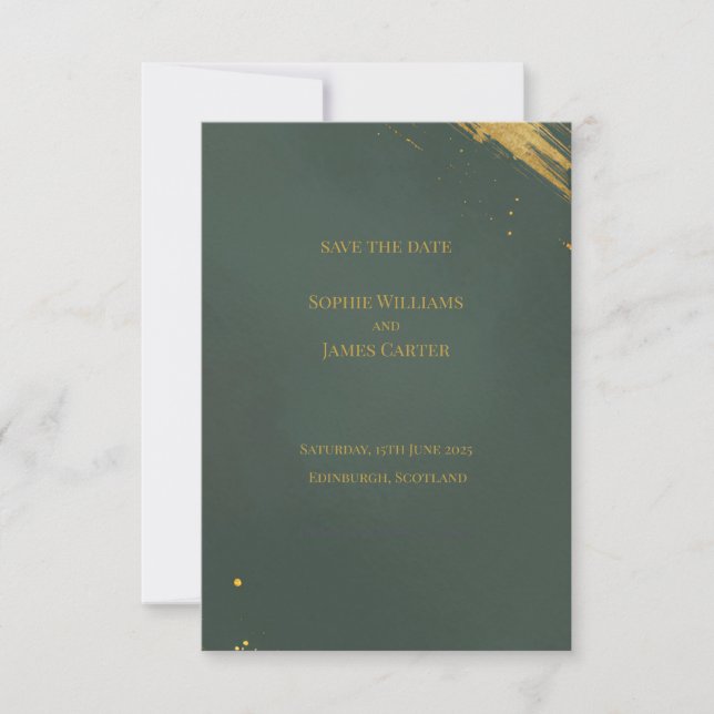 Luxuoso Cartão de Salvar Data de Casamento com Pin (Frente)