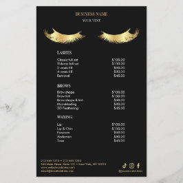 Luxury Black and Gold Salon Price List Menu