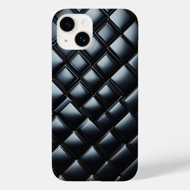 Luxury Black Metallic Diamond Phone Case - Sleek  (Verso)