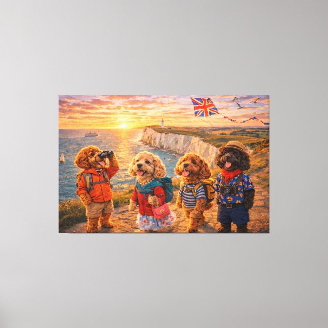 Luxury Cockapoo British Coastal Wall Art Canvas  (Frente)