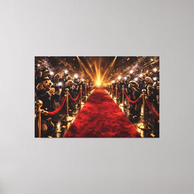 Luxury Cockapoo Red Carpet Canvas – Celebrity Dog (Frente)