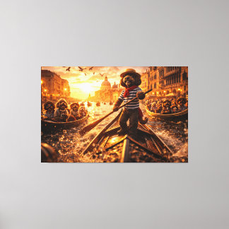 Luxury Cockapoo Venice Gondola Wall Art Canvas 