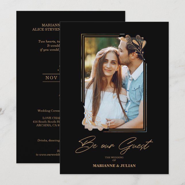 Luxury Fake Golden Branches Fancy Calligraphy (Frente/Verso)